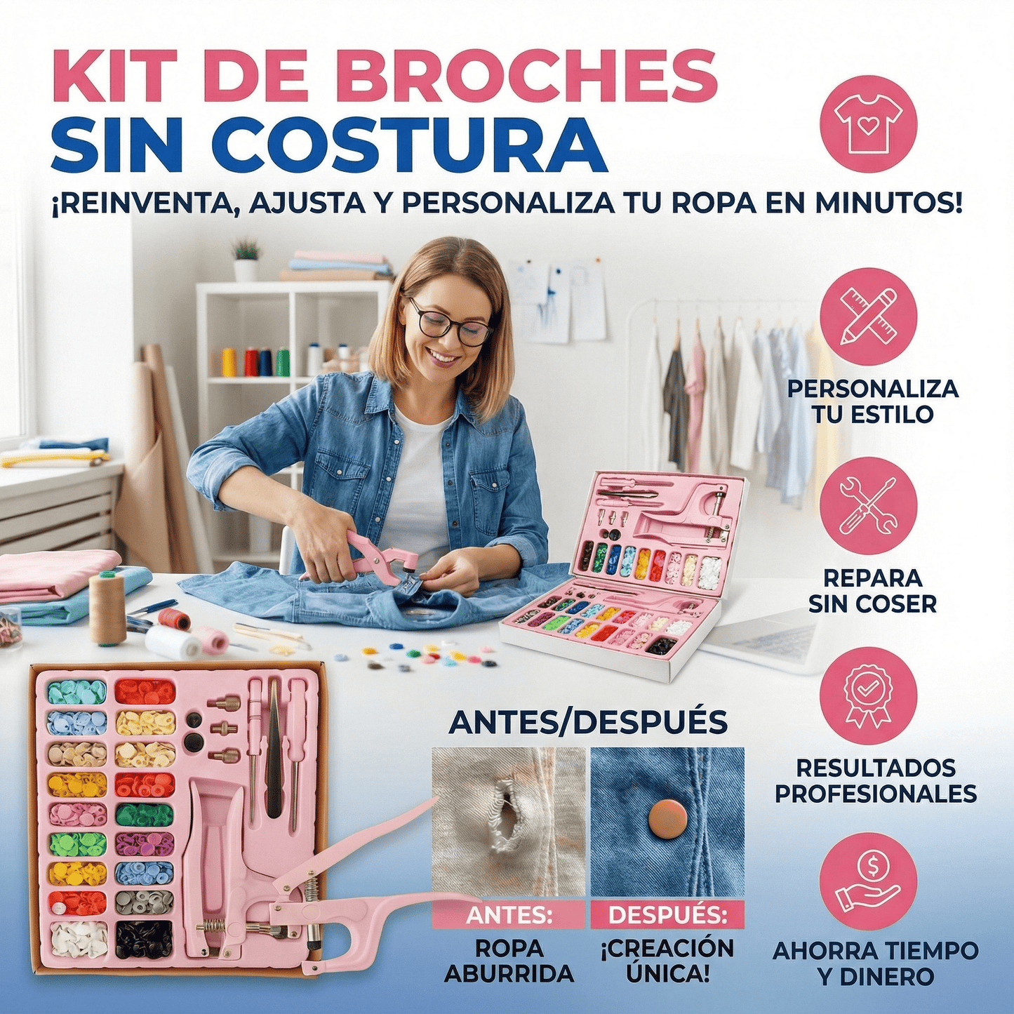 KIT DE BOTONES SIN COSTURA + GRATIS 360 BOTONES🎁 - Eco Market
