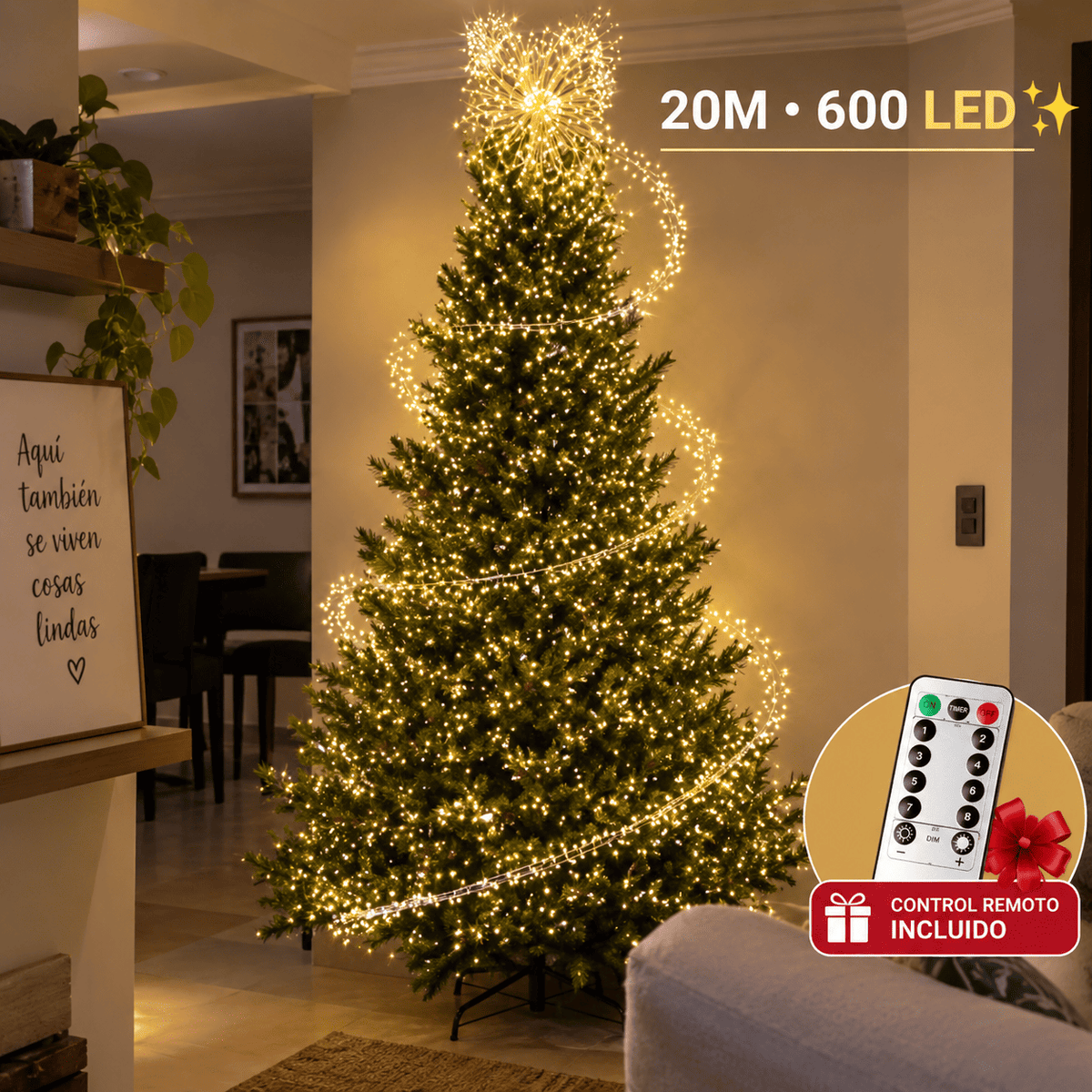 ✨ Luces Hada 20 Metros + Control Remoto de Obsequio 🎁 - Eco Market