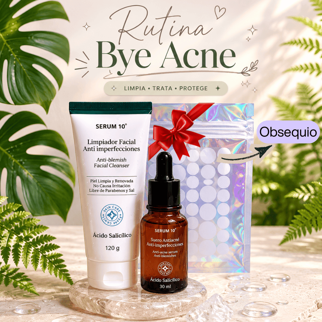 Rutina Bye Acne🌿Limpiador + Serum + Obsequio Parches🎁 - Eco Market
